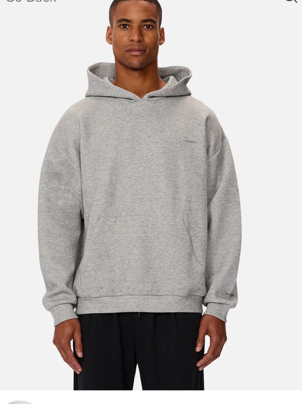 Industrie Tech Sur  Light Gray Hooded Sweatshirt - Minimal Logo
